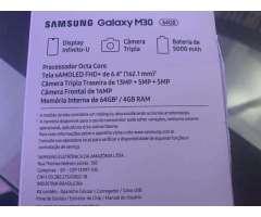 Samsung Galaxy M30 Preto 64GB, Garantia 1 ano + NF, CÃ¢mera Tripla, 4gb Ram, Lacrado - 4